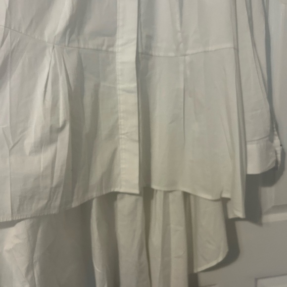 Lane Bryant White Peplum Button-Up Blouse Women’s Size 26 - Picture 6 of 11